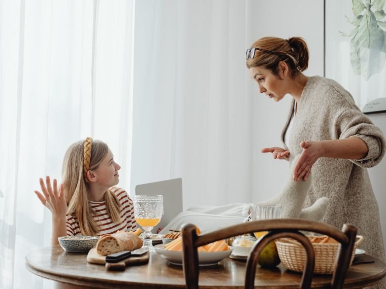 mother and daughter arguing