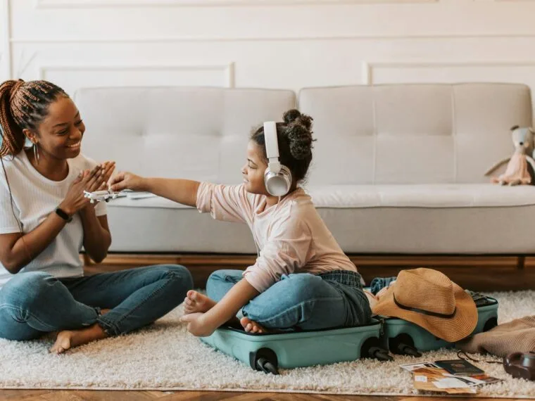 Mother playing with child