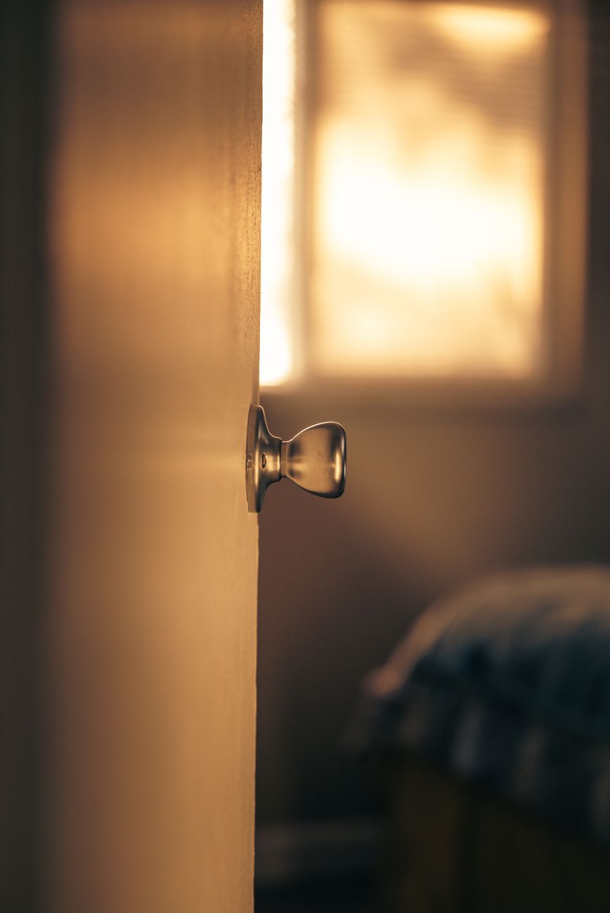 door handle on a wooden door - acute burnout in autistic children